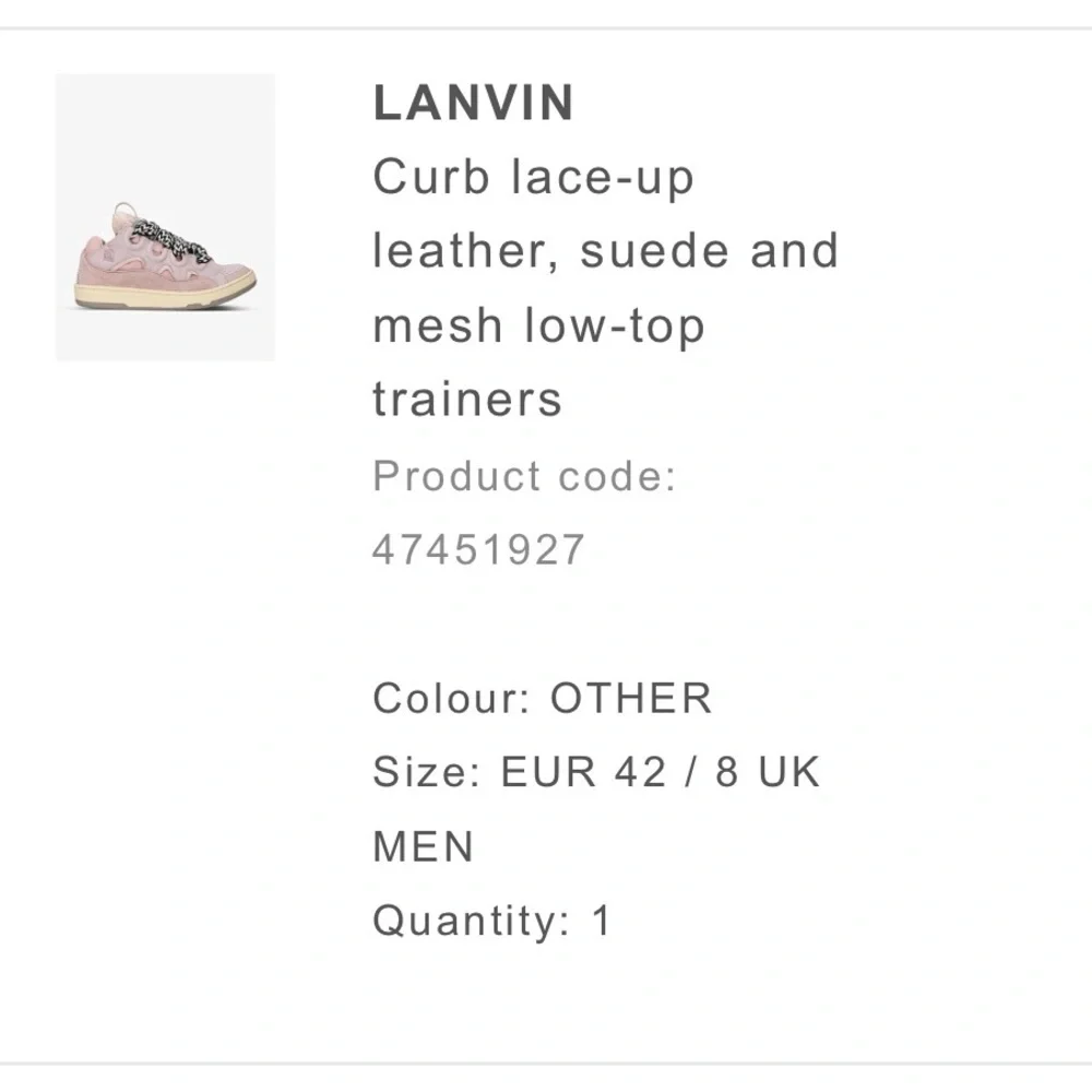 LANVIN LEATHER TECHNICAL MATERIAL CURB SNEAKERS size blush pale pink / beige